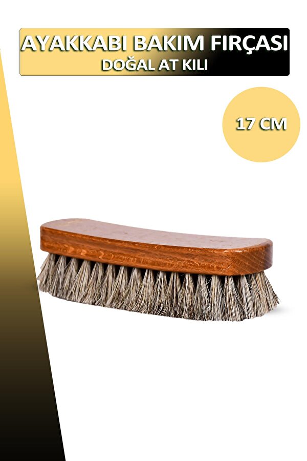 Dopar Bağcık + Fabcare Doğal At kılı Ayakkabı Temizleme Bakım Fırçası Orta Boy 17 CM Set