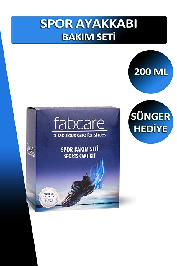Dopar Bağcık + Fabcare Spor Ayakkabı Bakım Seti Sünger Hediyeli 200 ML Set