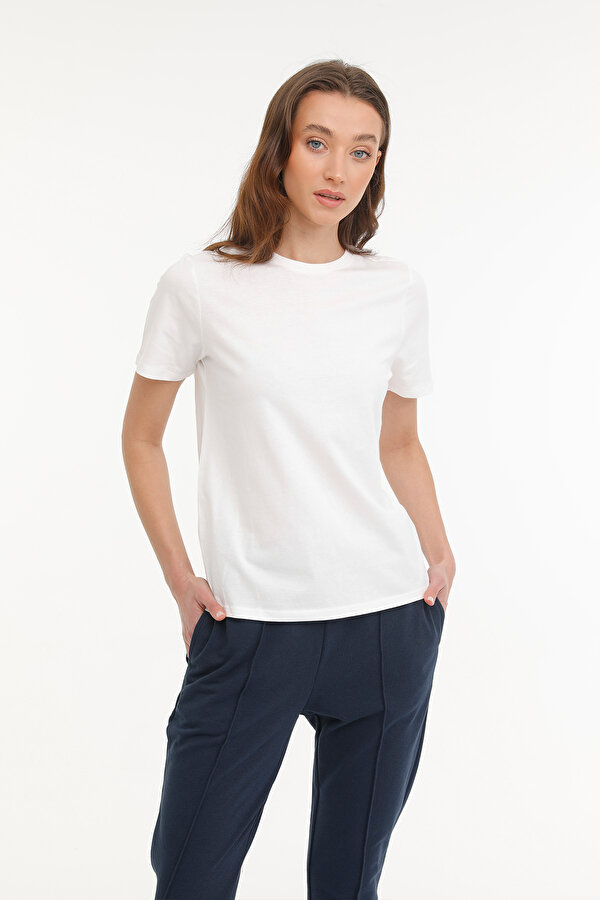 Kinetix WB PAM C NECK 11SN226 4FX Beyaz Kadın Kısa Kol T-Shirt