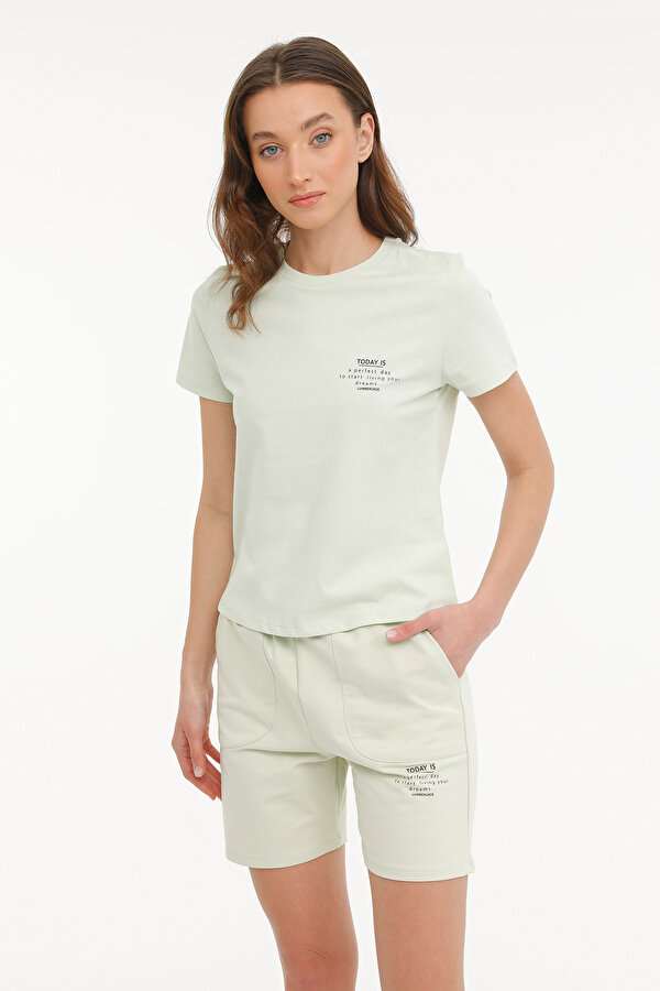 Lumberjack WB ANNA 11 4FX PASTEL YESIL Kadın Kısa Kol T-Shirt