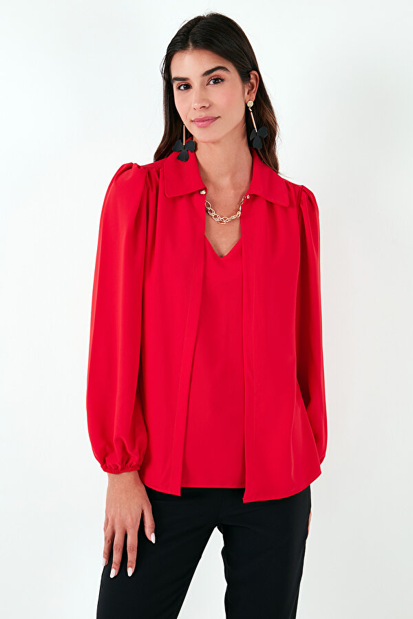 Lela Bayan Bluz 611BZ0353 KIRMIZI