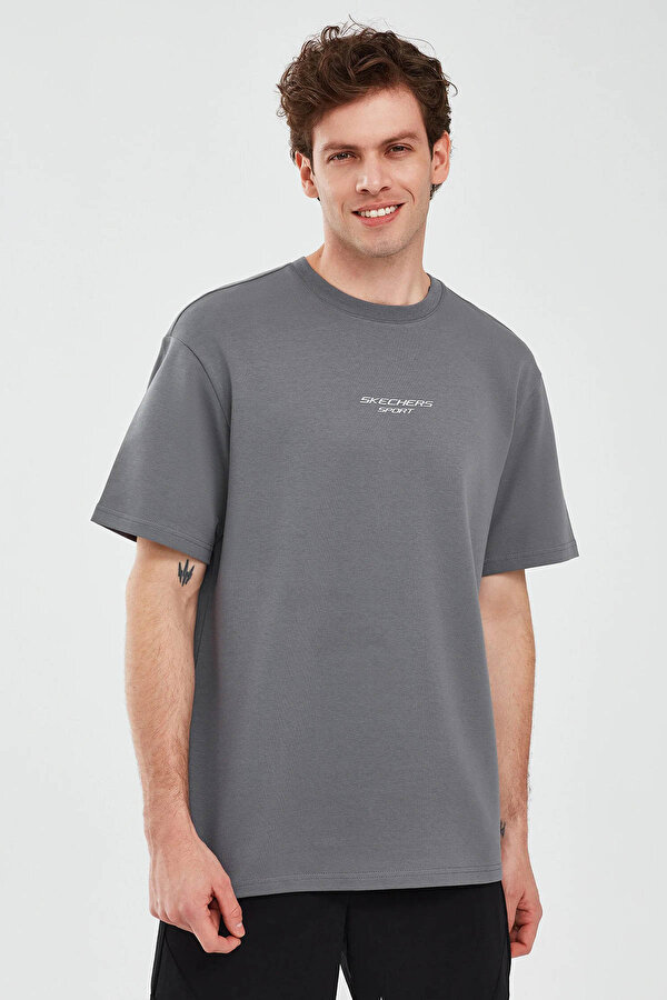 Skechers Graphic T-Shirt M Short S Antrasit Erkek Kısa Kol T-Shirt