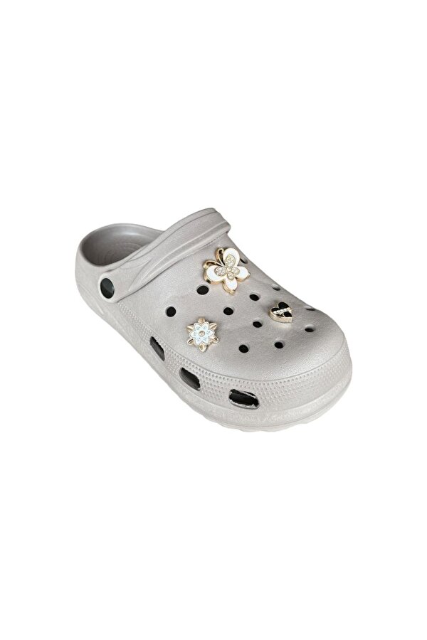 Liger Yüksek Taban Aksesuarlı Kadın Sandalet FÜME