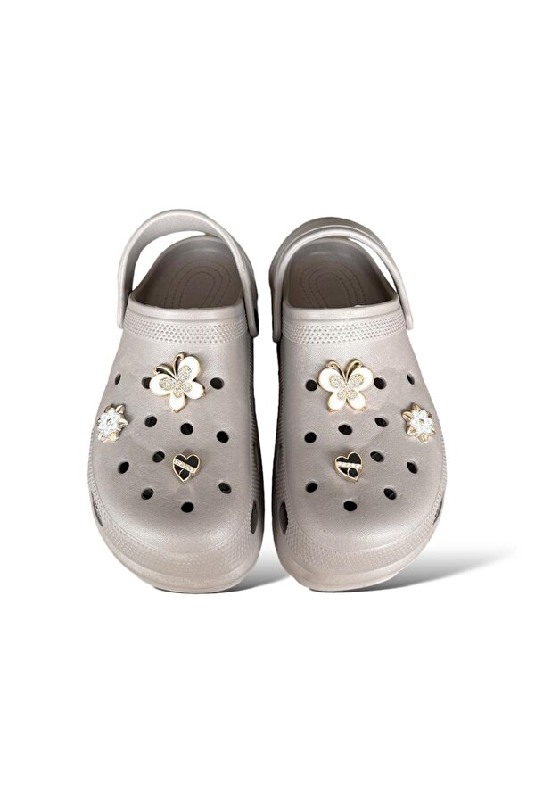 Liger Yüksek Taban Aksesuarlı Kadın Sandalet FÜME