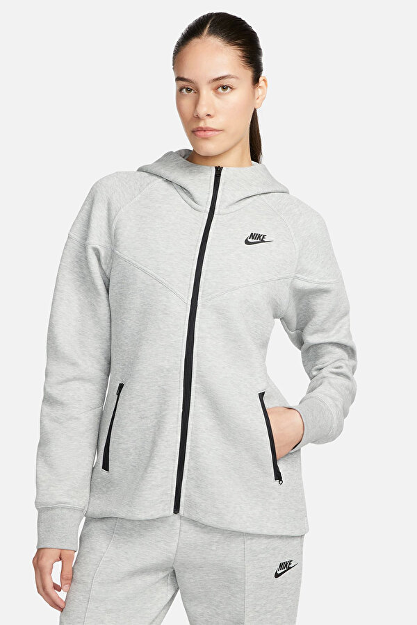 Nike W NSW TCH FLC WR FZ HDY GRI Kadın Sweatshirt