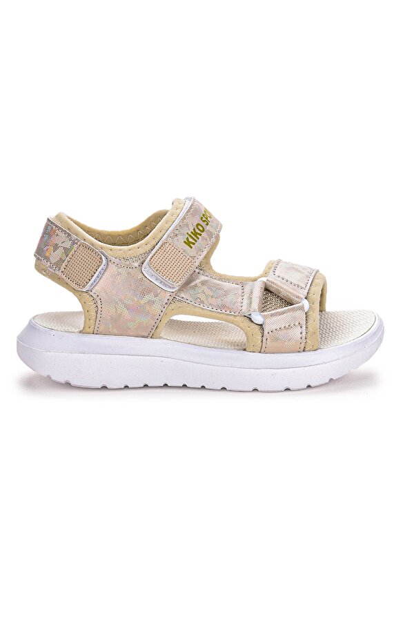 Kiko Kids 333 Hologram Cırtlı Kız Çocuk Sandalet Ayakkabı Bej