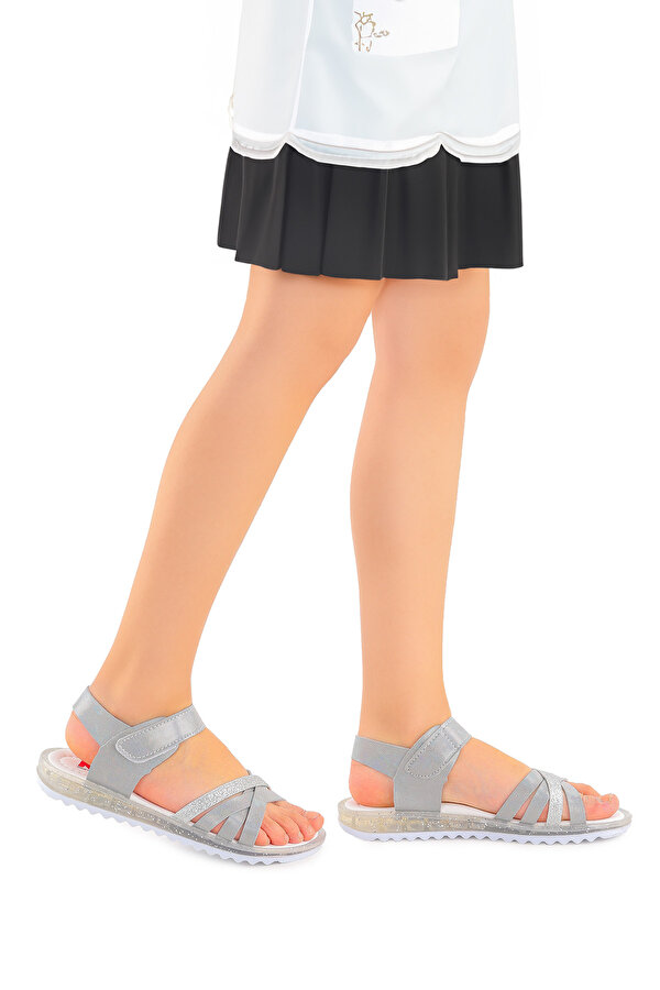 Kiko Kids Kız Çocuk Sandalet Arz 2346 Gümüş