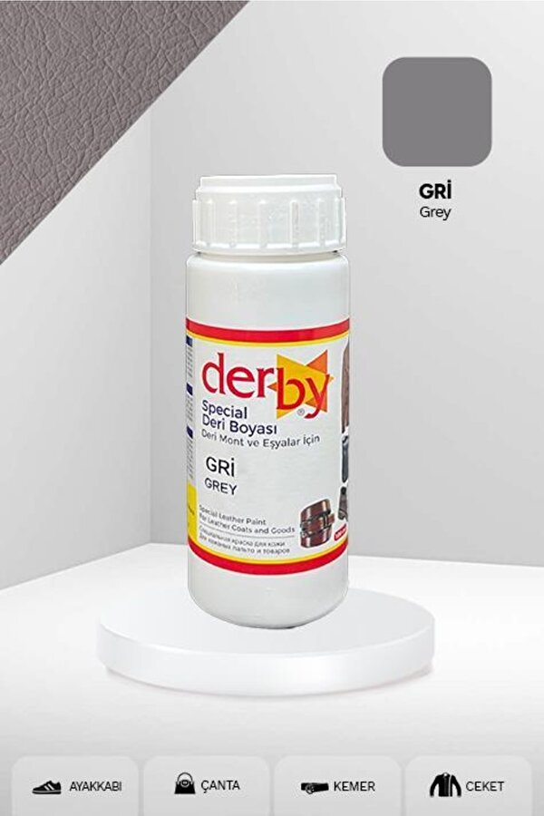 Derby Special Deri Boyası Ayakkabı - Çanta - Cüzdan - Kemer 100 Ml Gri