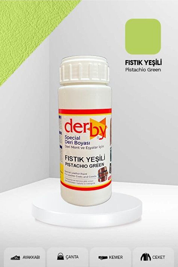 Derby Special Deri Boyası Ayakkabı - Çanta - Cüzdan - Kemer 100 Ml Fıstık Yeşili
