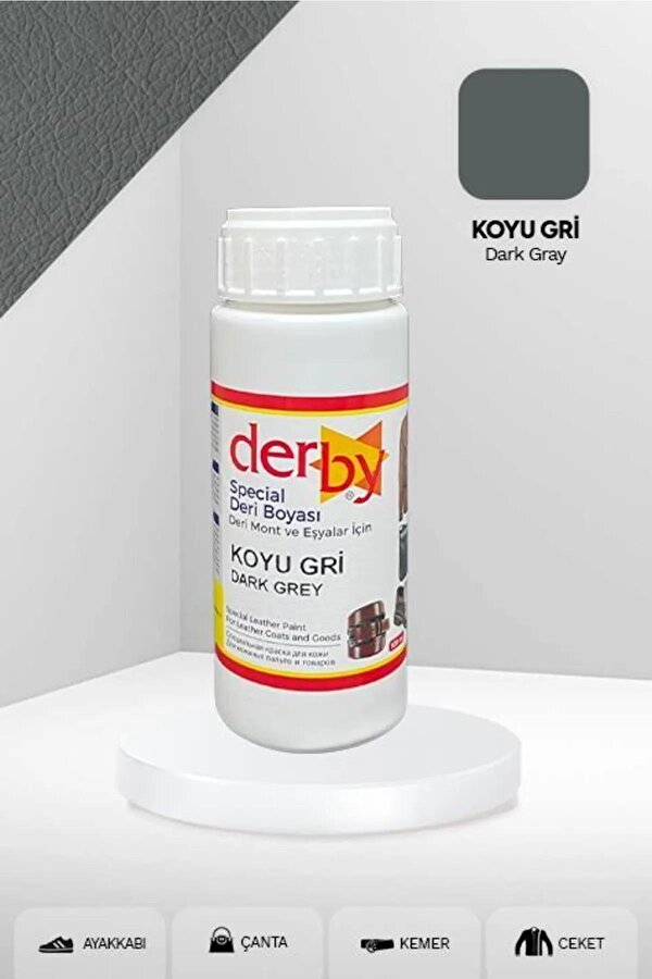 Derby Special Deri Boyası Ayakkabı - Çanta - Cüzdan - Kemer 100 Ml Koyu Gri
