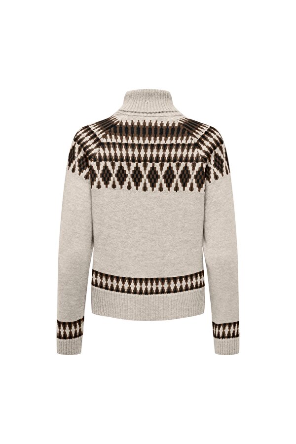 Only Tam Balıkçı Bej Kadın Kazak 15294779