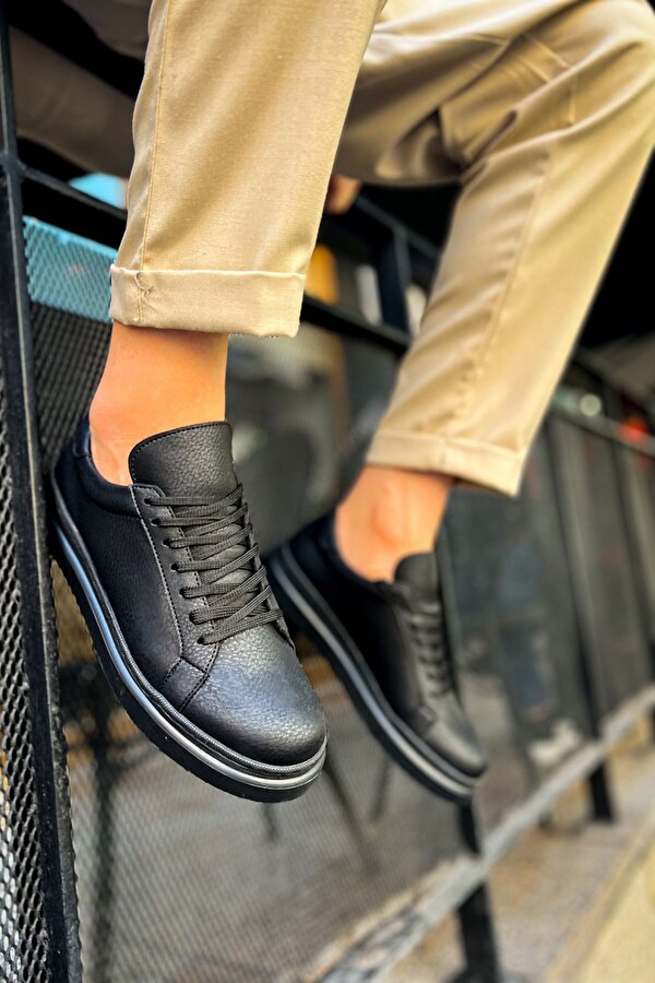 Chekich CH979 Santoni CRT Spor Erkek Ayakkabı SIYAH
