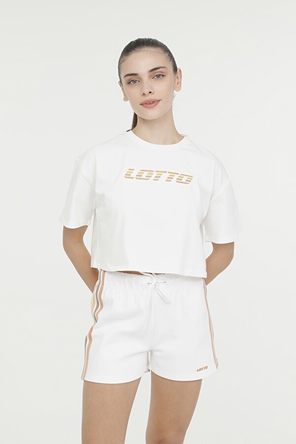 Lotto W-SUNLA T-SH 4FX Ekru Kadın Kısa Kol T-Shirt