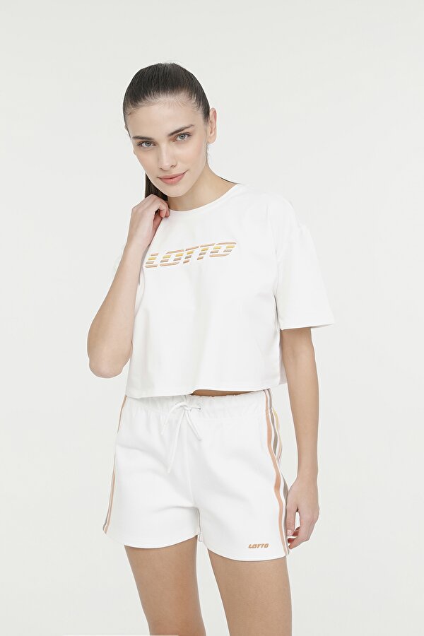 Lotto W-SUNLA T-SH 4FX Ekru Kadın Kısa Kol T-Shirt