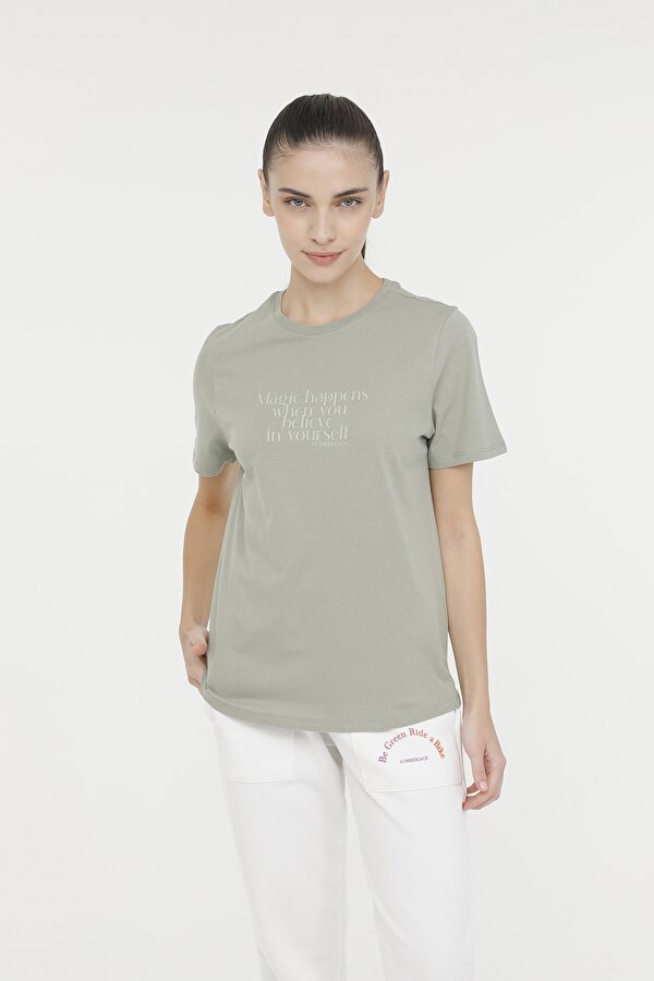 Lumberjack WL DARK 11LYG41 4FX PASTEL HAKI Kadın Kısa Kol T-Shirt