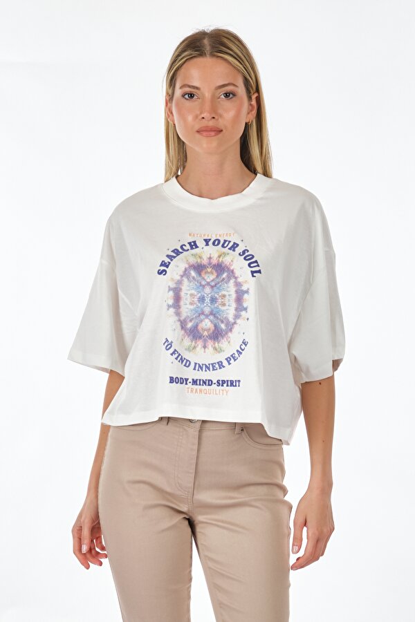 Only Beyaz Kadın T-Shirt 15290576