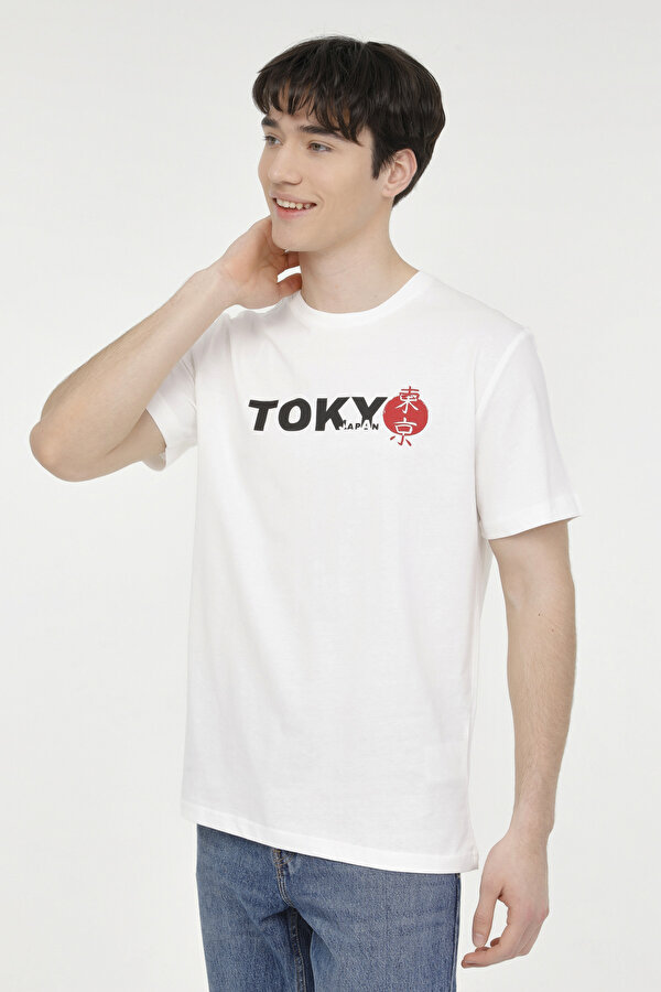 Kinetix ML TOKYO 11ES-CTY-121 4FX Beyaz Erkek Kısa Kol T-Shirt