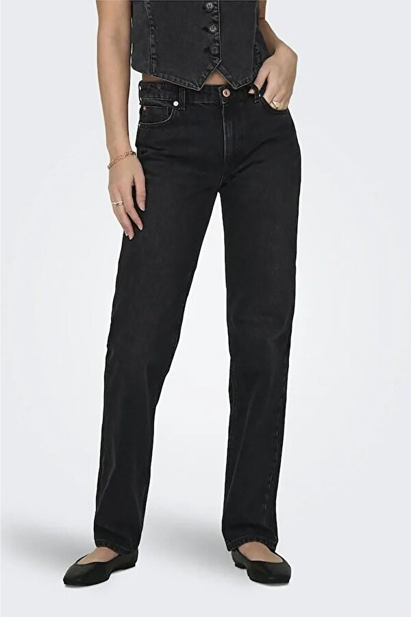 Only Kadın Onljacı Düz Kesim Kot Pantolon 15301779 Siyah