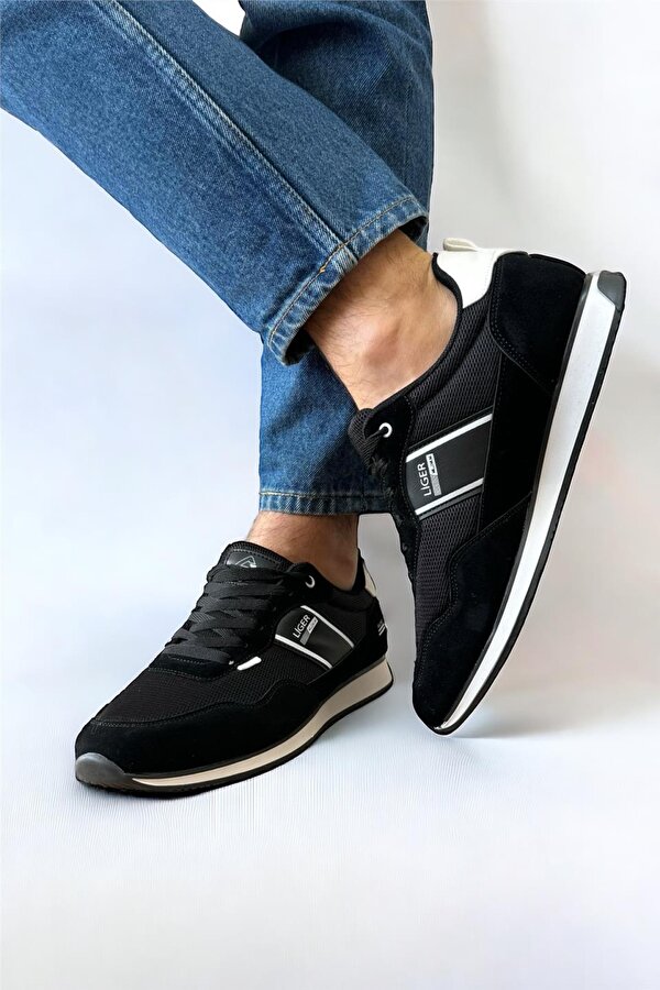 Liger Erkek Günlük Sneaker Spor Ayakkabı SİYAH - BEYAZ