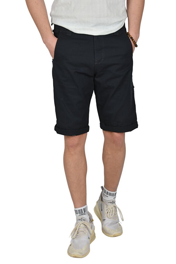 Deep Sea DeepSEA Erkek Petrol Yeşili Yeni Sezon Yan Cep Fermuarlı Slim Fit Kargo Şort Kapri 2301613