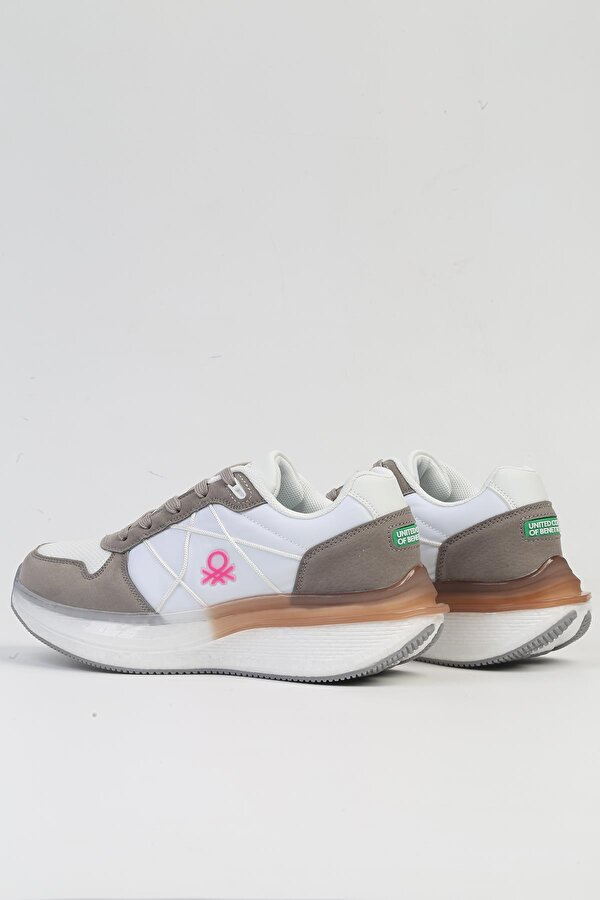 Benetton ® İTHAL Beyaz Gri Kadın Spor Ayakkabı BNI-10044