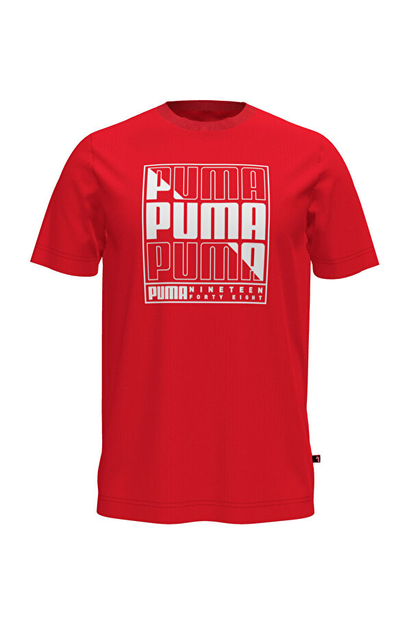 Puma GRAPHICS  Box Tee Kırmızı Erkek Kısa Kol T-Shirt