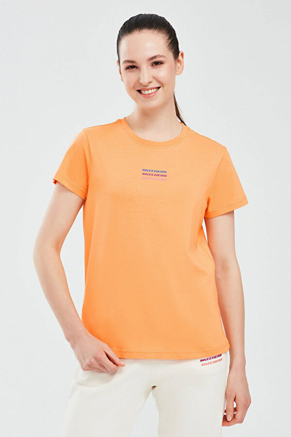 Skechers Essential W Short Sleeve Turuncu Kadın Kısa Kol T-Shirt