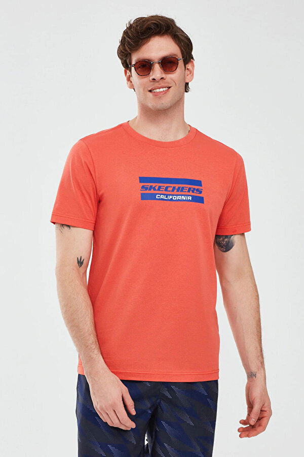 Skechers Graphic T-Shirt M Short S Kırmızı Erkek Kısa Kol T-Shirt