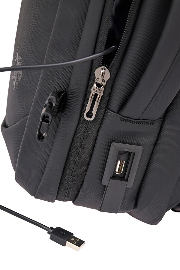 U.S. Polo Assn. Unisex Çok Gözlü Seyahat Günlük Sırt Çantası Siyah PLCAN24489
