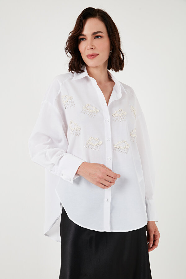 Lela Bayan Gömlek 611GO00418 EKRU
