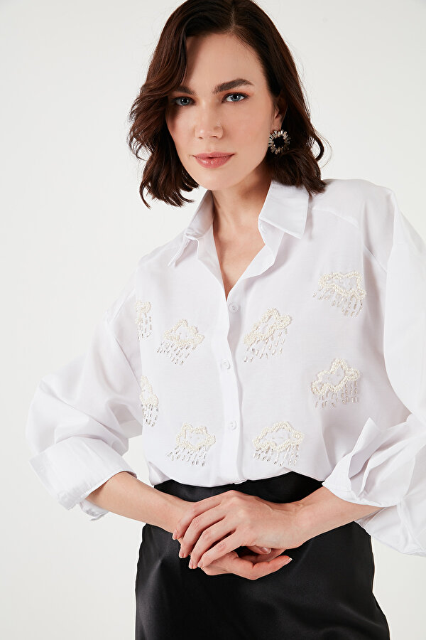 Lela Bayan Gömlek 611GO00418 EKRU