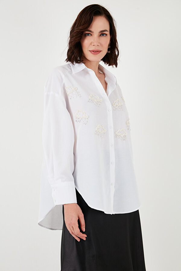 Lela Bayan Gömlek 611GO00418 EKRU