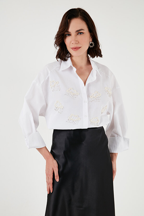 Lela Bayan Gömlek 611GO00418 EKRU