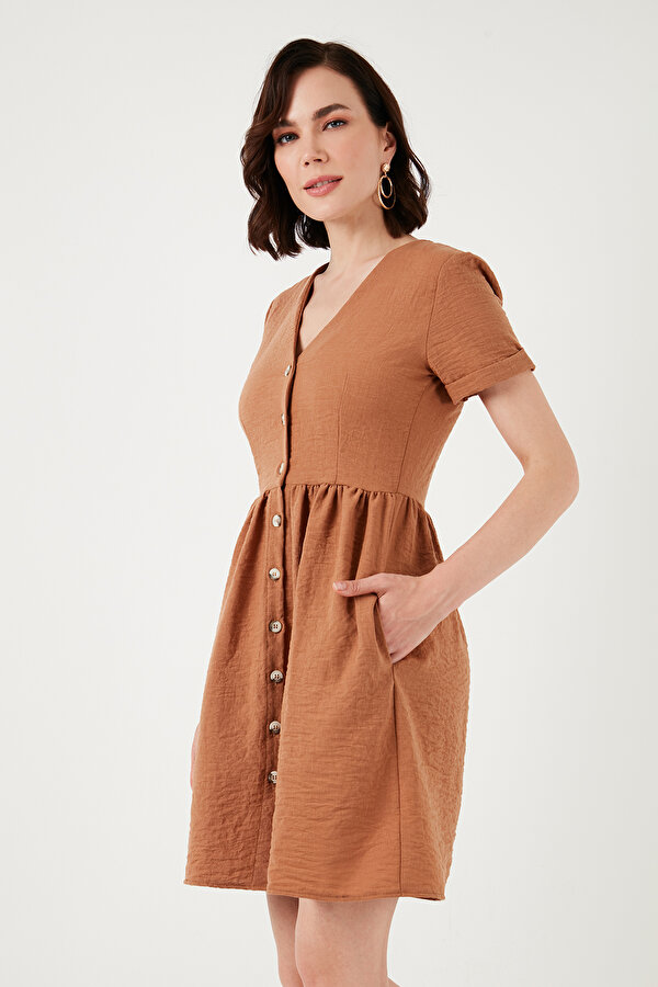 Lela Bayan Elbise 611EL222 KAHVE