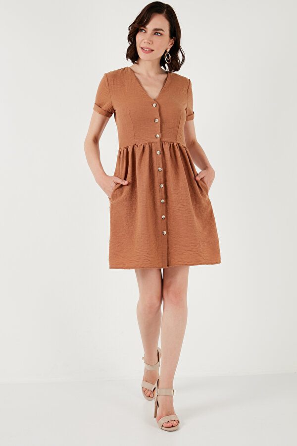 Lela Bayan Elbise 611EL222 KAHVE