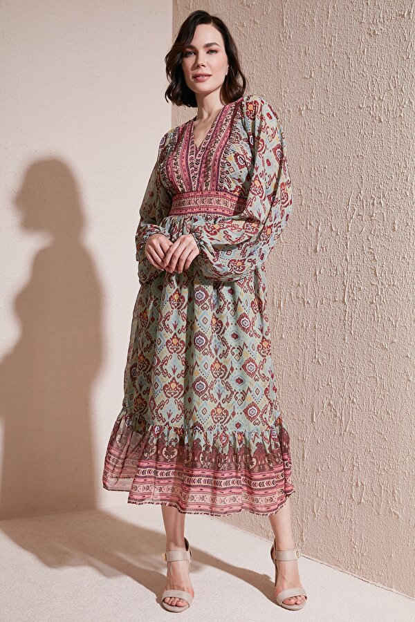 Lela Bayan Elbise 611EL499 HAKİ