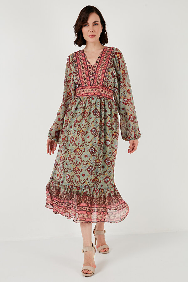 Lela Bayan Elbise 611EL499 HAKİ