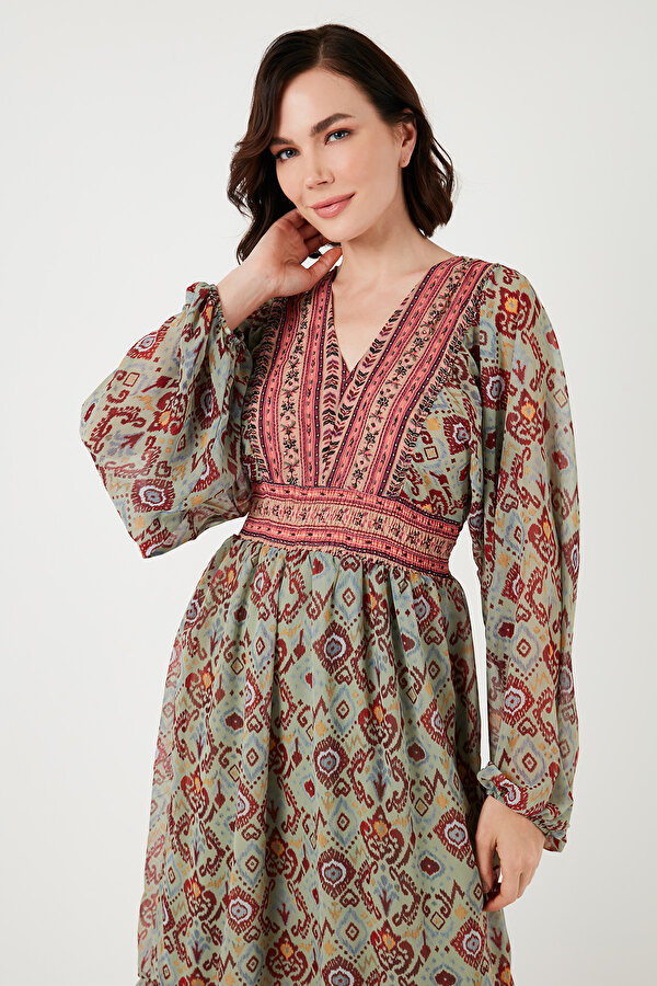 Lela Bayan Elbise 611EL499 HAKİ