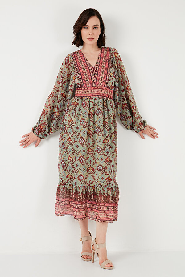 Lela Bayan Elbise 611EL499 HAKİ