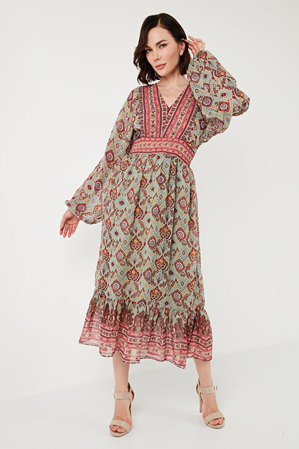 Lela Bayan Elbise 611EL499 HAKİ