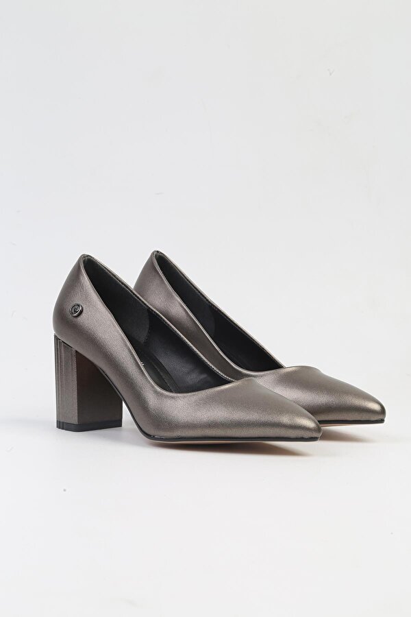 Pierre Cardin ® | PC-52574 - 3478 Platin Cilt-Kadın Topuklu Ayakkabı