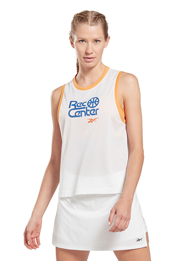 Reebok Wor Mesh Jersey Белый Женщина Майка