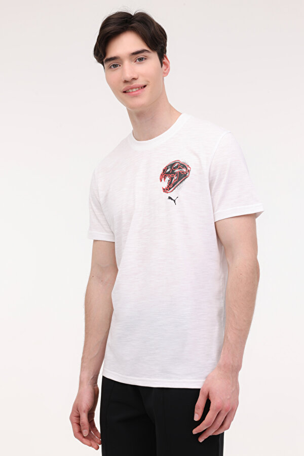Puma MEN"S GRAPHIC EMBLEM TEE Beyaz Erkek Kısa Kol T-Shirt