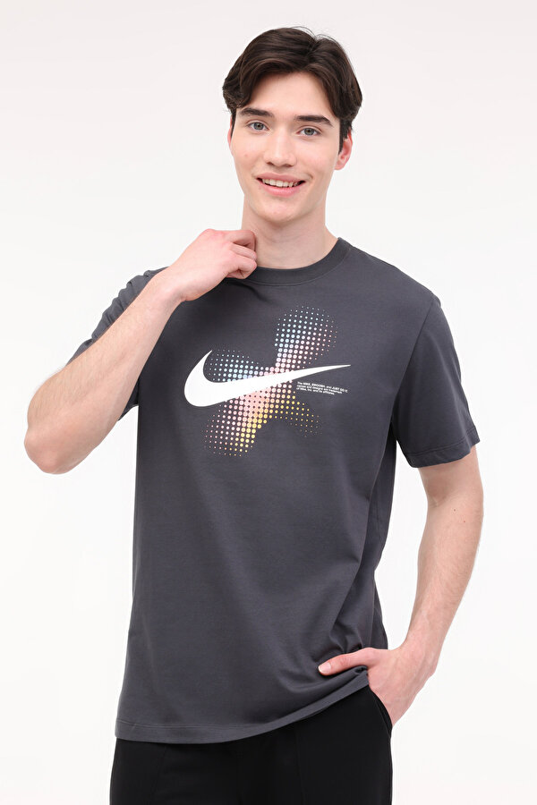 Nike M NSW TEE 6MO SWOOSH Gri Erkek Kısa Kol T-Shirt