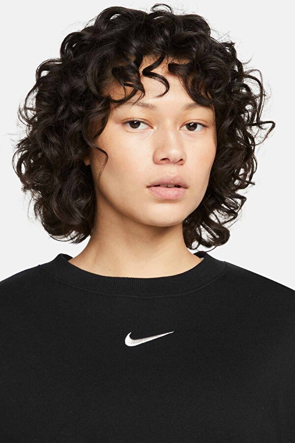 Nike W NSW PHNX FLC OOS CREW Siyah Kadın Sweatshirt