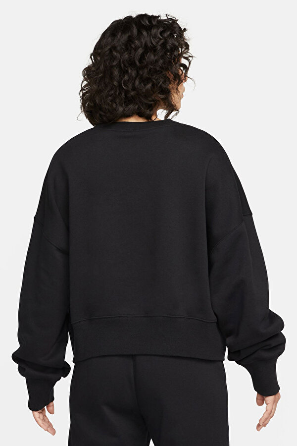 Nike W NSW PHNX FLC OOS CREW Siyah Kadın Sweatshirt