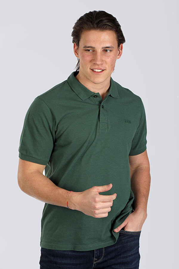 Lee Cooper Erkek Twıns 1 Pike Polo Yaka T-Shırt 242025 Koyu Yeşil