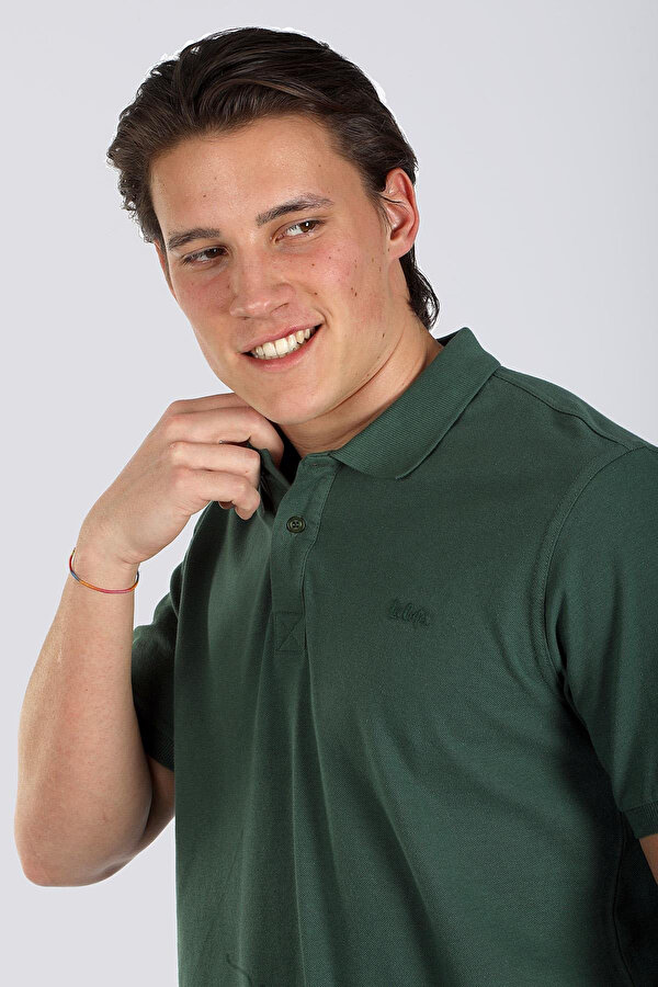 Lee Cooper Erkek Twıns 1 Pike Polo Yaka T-Shırt 242025 Koyu Yeşil