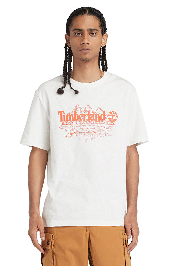 Timberland Short Sleeve Graphic Slub Beyaz Erkek Kısa Kol T-Shirt