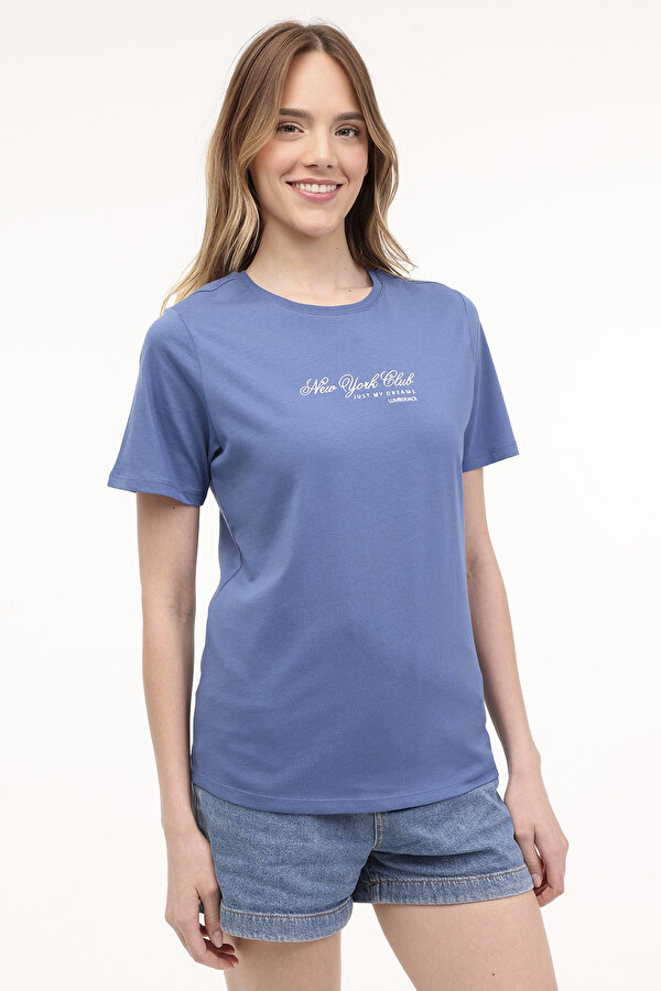 Lumberjack WL GHOST 11SS128 4FX Mavi Kadın Kısa Kol T-Shirt